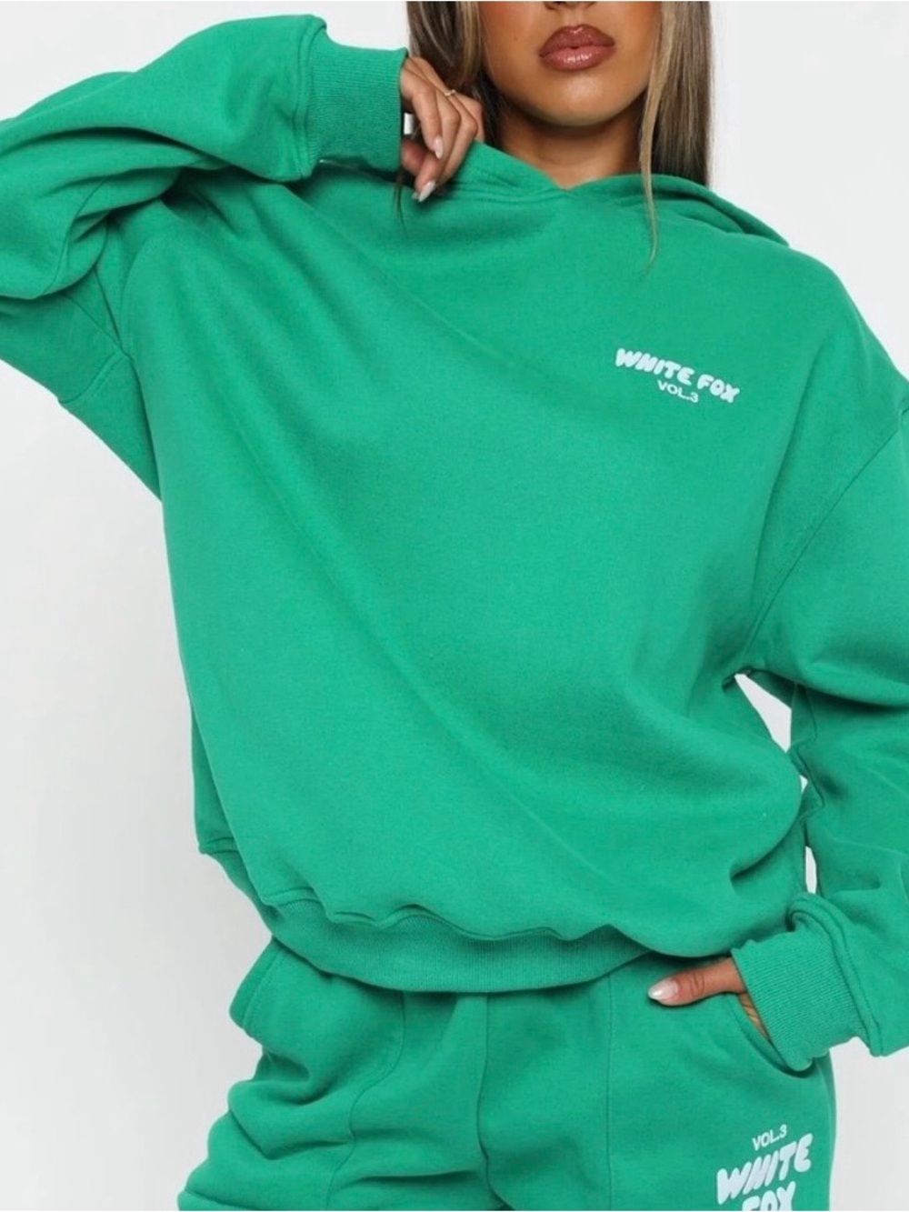 White fox Vol. 3 Green Hoodie - Women's Casual Pullover excellent condition M/L